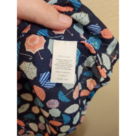 Talbots Womens Multicolor Umbrellas Print Sleeveless Button Front Blouse Size 3X - Picture 5 of 7